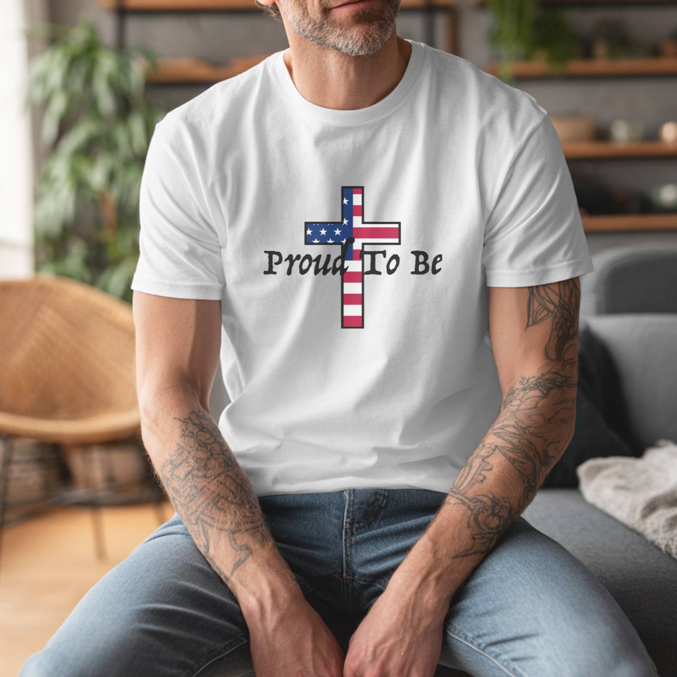 "Proud To Be" American Cross T-Shirt