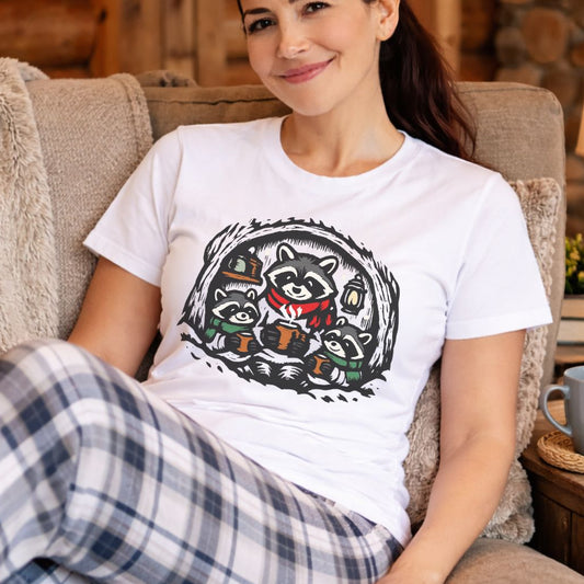 Cozy Raccoon Family Tee