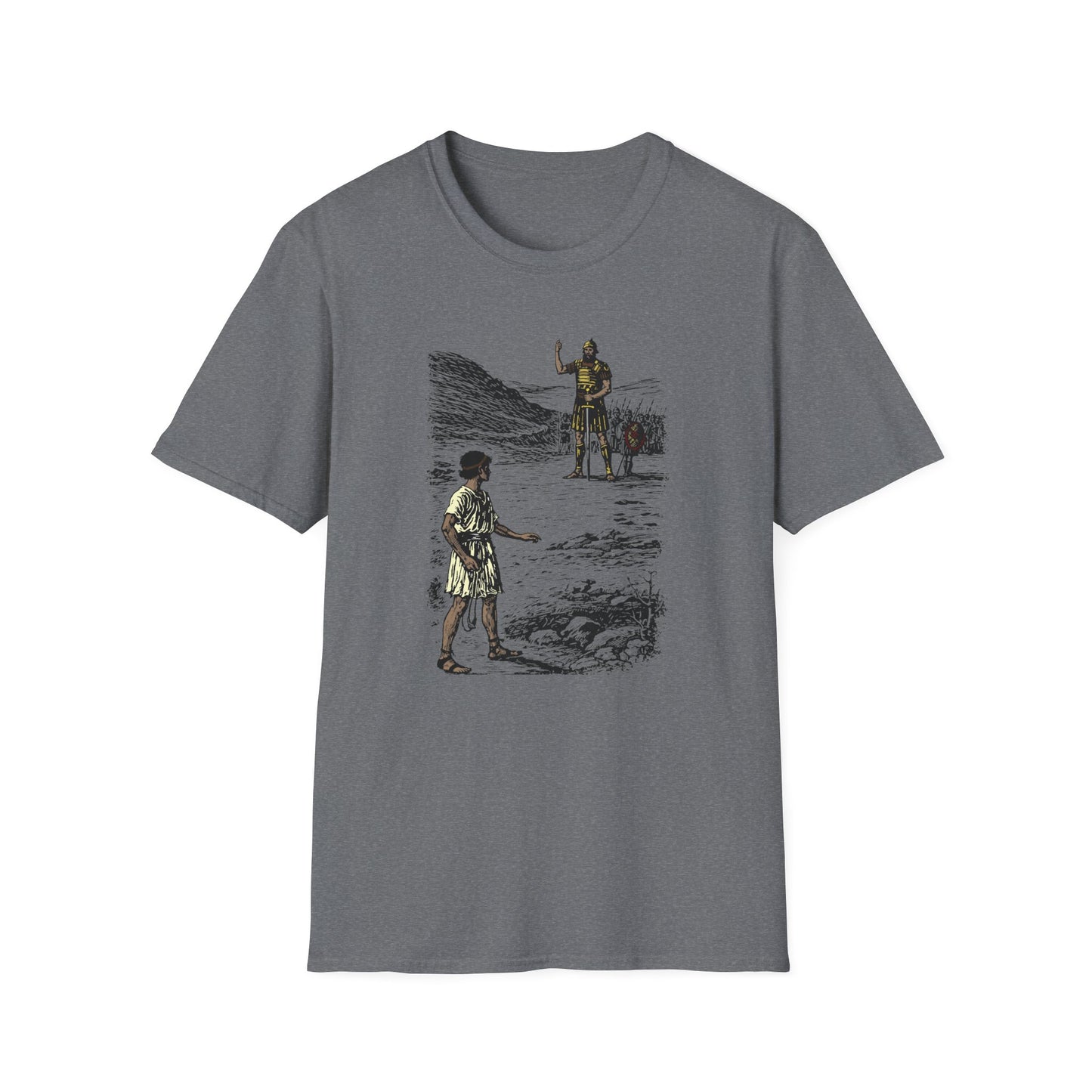 David & Goliath Pastel Linocut T-Shirt