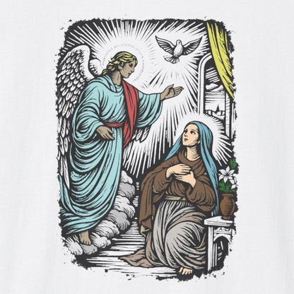 Mary & Gabriel Pastel Linocut T-Shirt