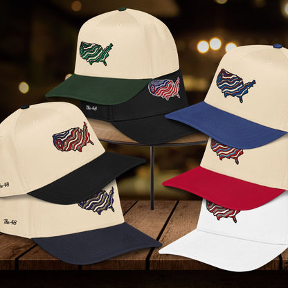 "The 48" States Color Embroidered Snapback Hat