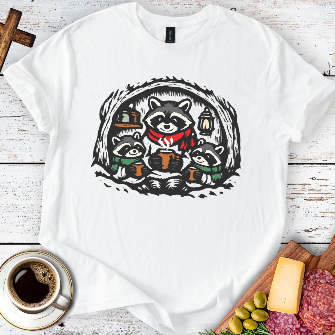 Cozy Raccoon Family Tee