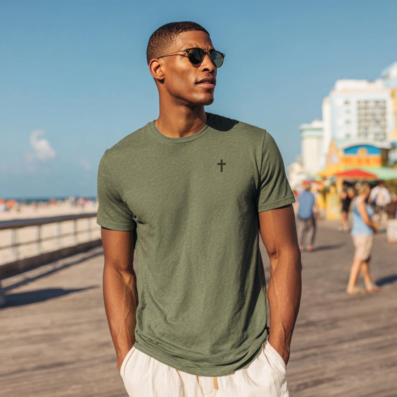 Manly Chopping Wood w/ the Kids T-shirt