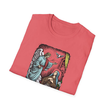 Mary & Gabriel Pastel Linocut T-Shirt