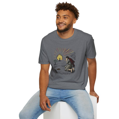 Moses & The Burning Bush Pastel Linocut T-Shirt