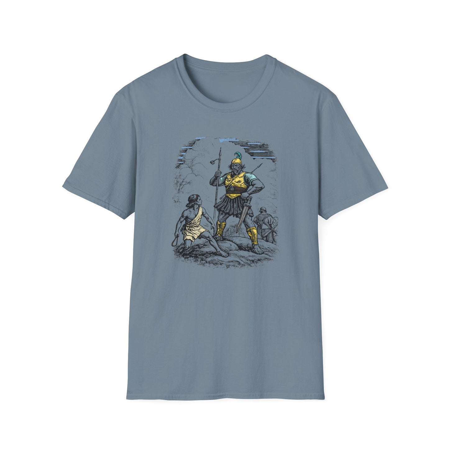 David & Goliath Pastel Linocut T-Shirt