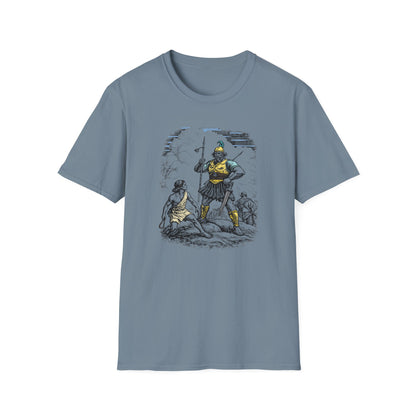 David & Goliath Pastel Linocut T-Shirt