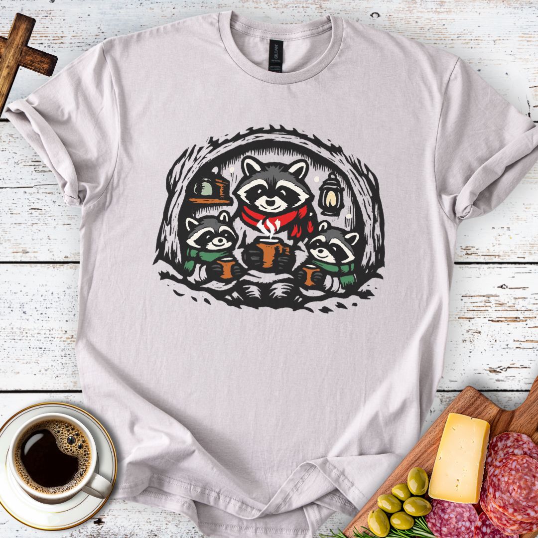 Cozy Raccoon Family Tee