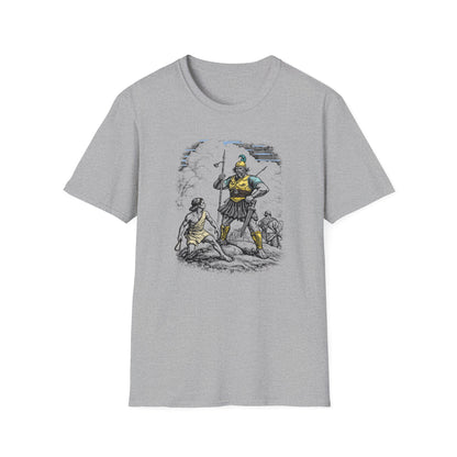 David & Goliath Pastel Linocut T-Shirt