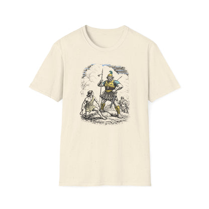 David & Goliath Pastel Linocut T-Shirt