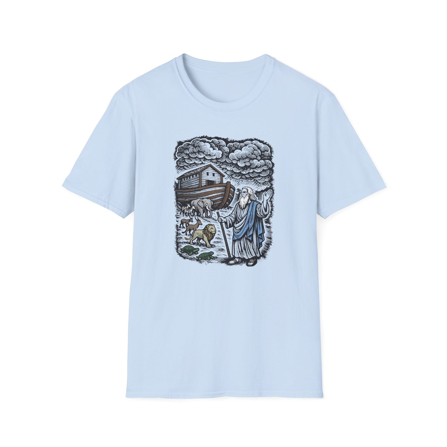 Noah's Ark Pastel Linocut T-Shirt