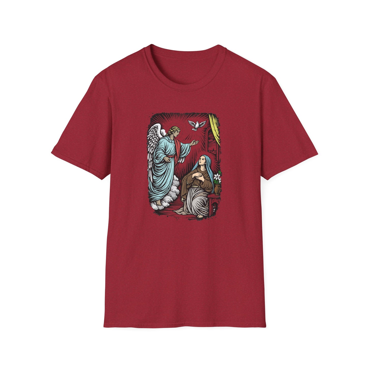 Mary & Gabriel Pastel Linocut T-Shirt