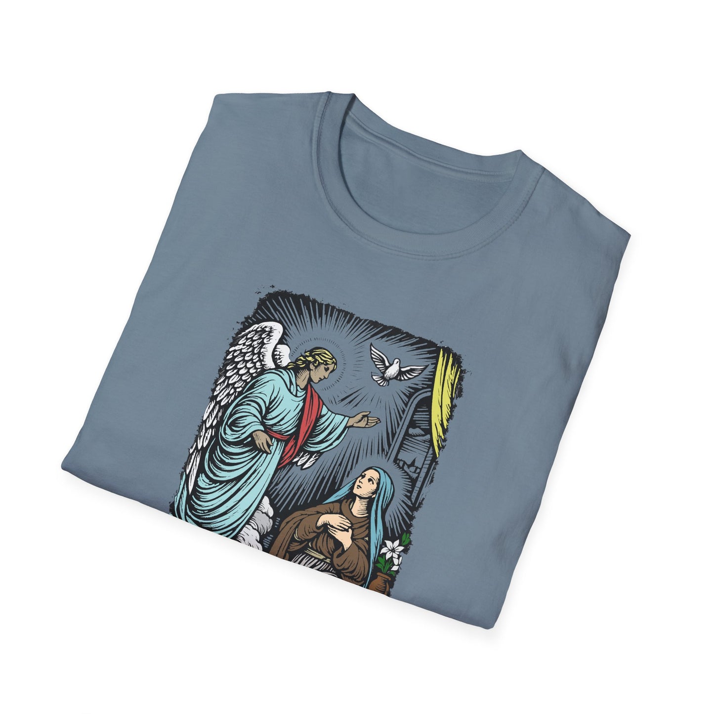 Mary & Gabriel Pastel Linocut T-Shirt