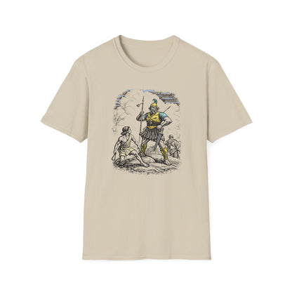 David & Goliath Pastel Linocut T-Shirt