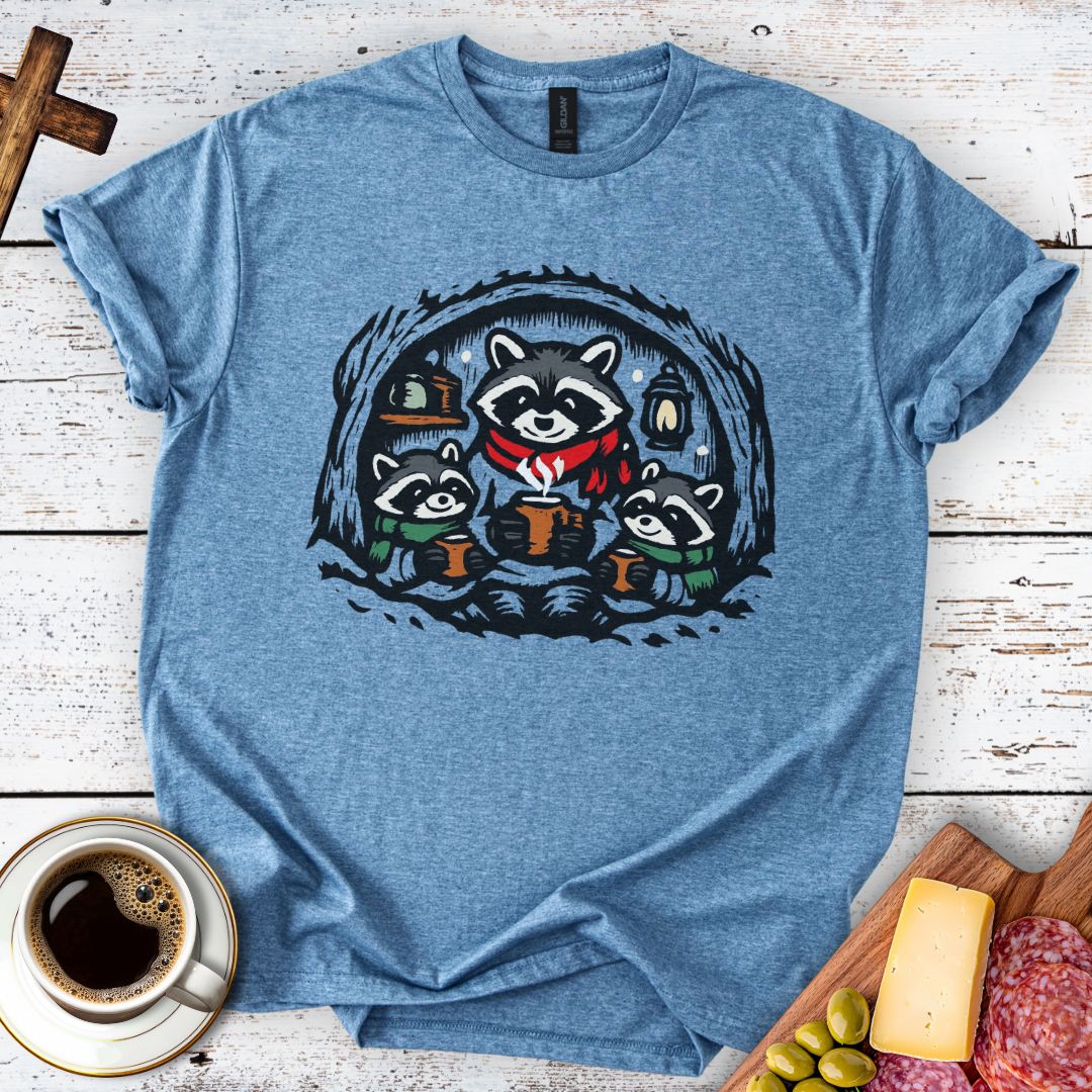 Cozy Raccoon Family Tee