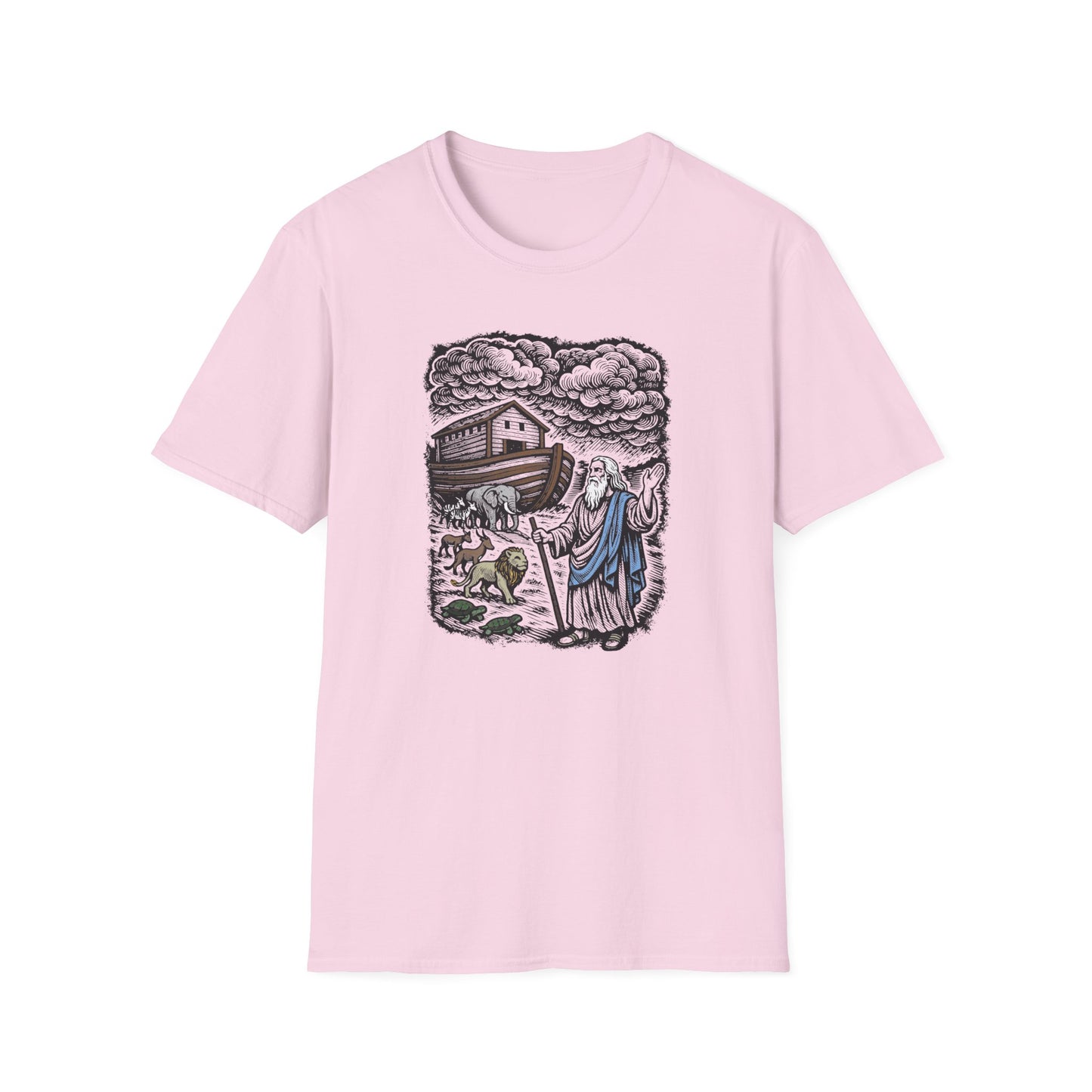 Noah's Ark Pastel Linocut T-Shirt
