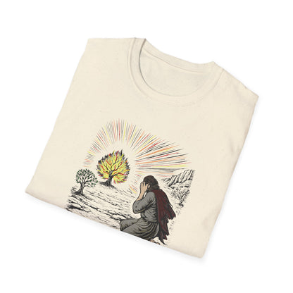 Moses & The Burning Bush Pastel Linocut T-Shirt