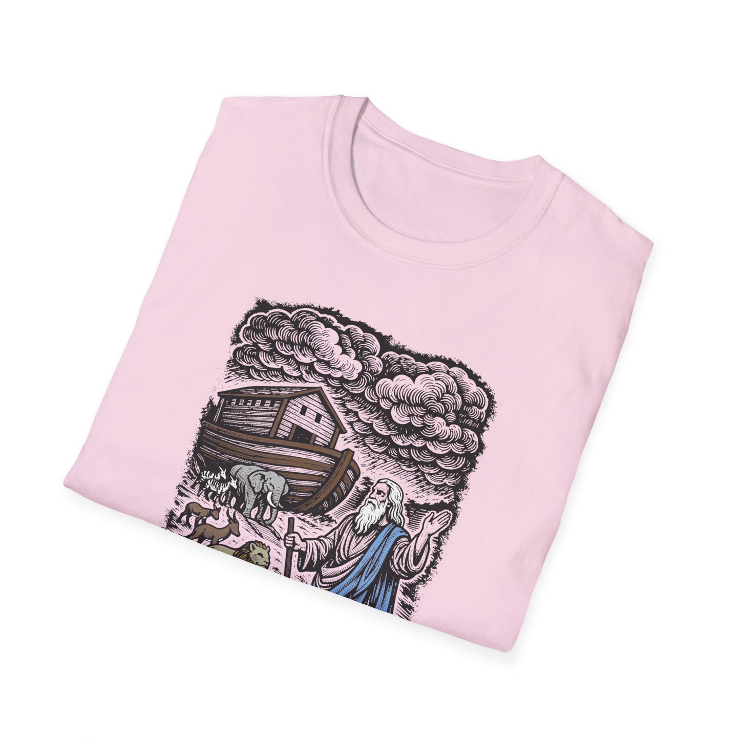Noah's Ark Pastel Linocut T-Shirt