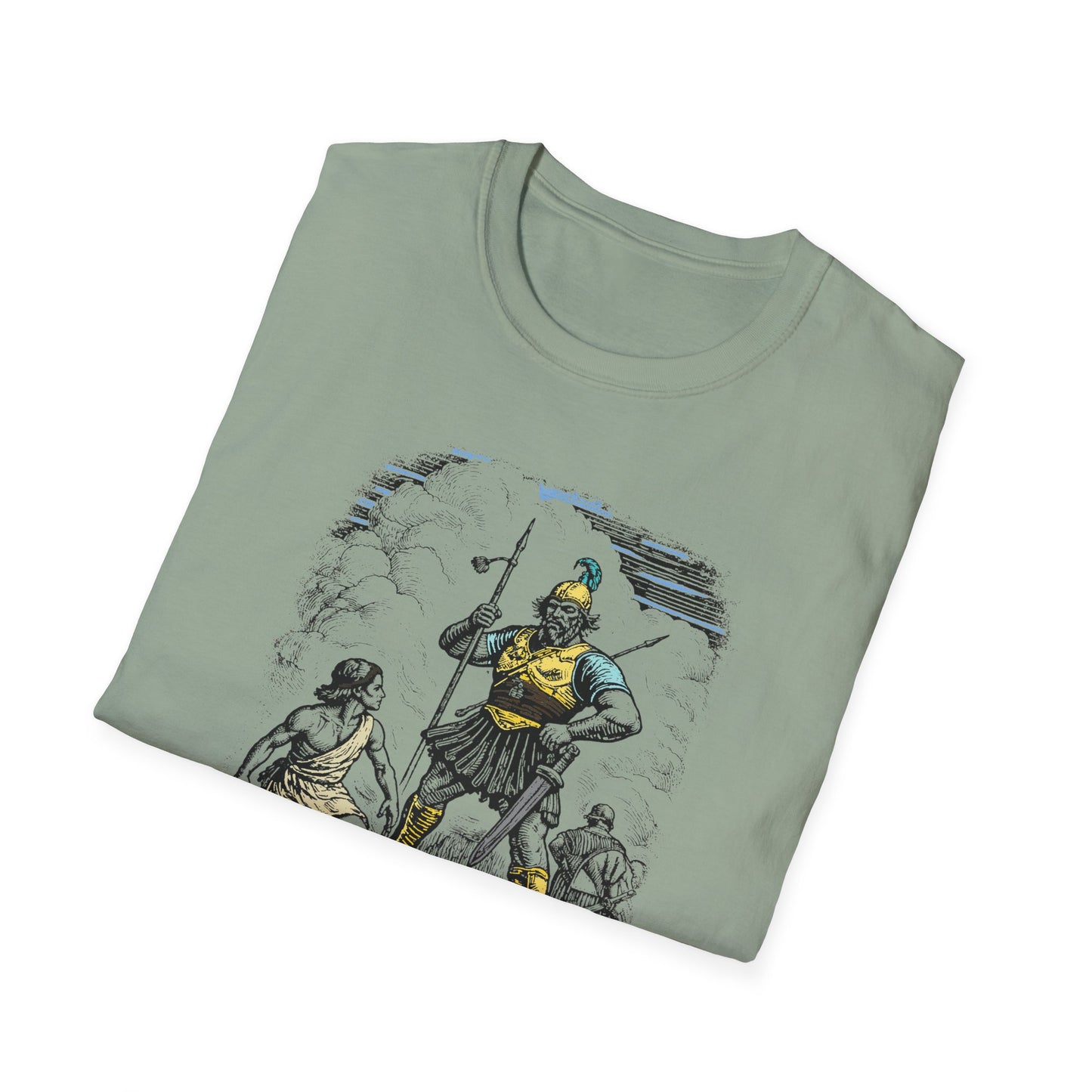 David & Goliath Pastel Linocut T-Shirt
