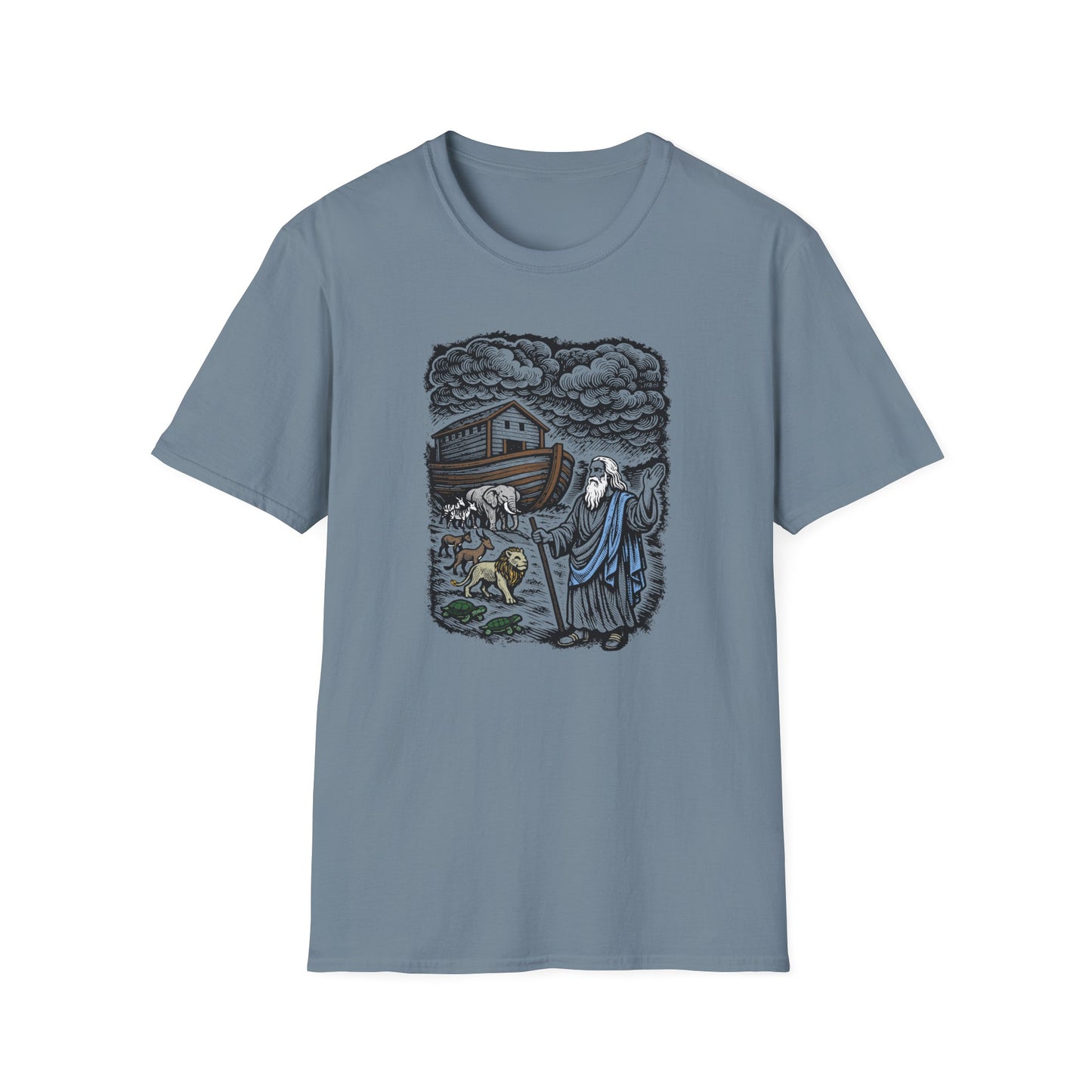 Noah's Ark Pastel Linocut T-Shirt