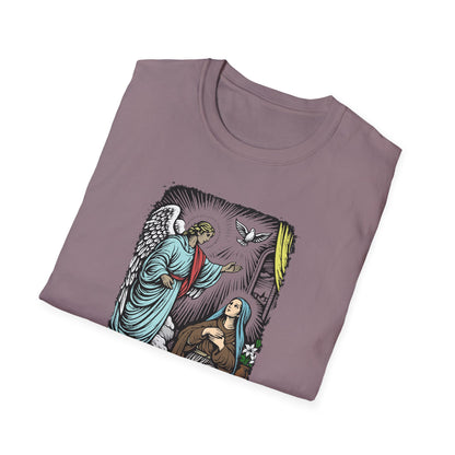 Mary & Gabriel Pastel Linocut T-Shirt