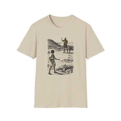 David & Goliath Pastel Linocut T-Shirt