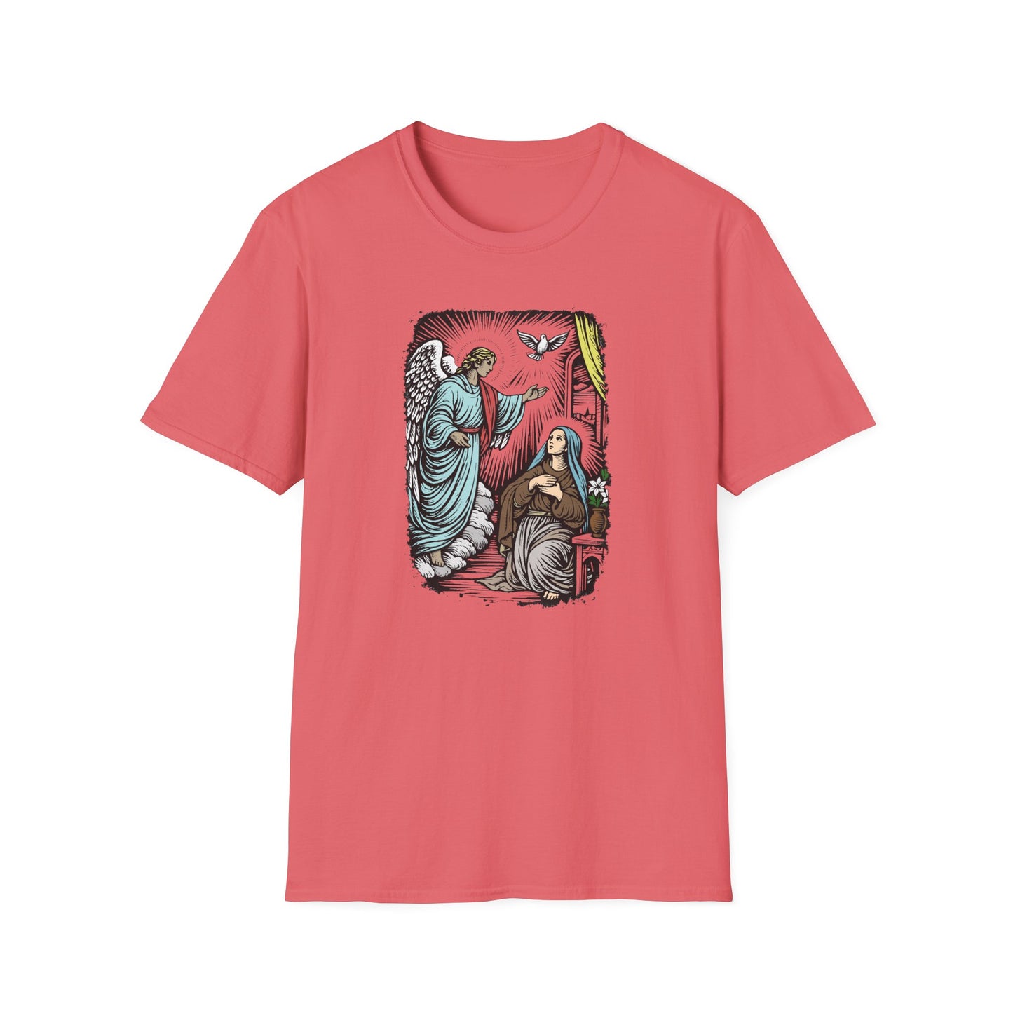 Mary & Gabriel Pastel Linocut T-Shirt