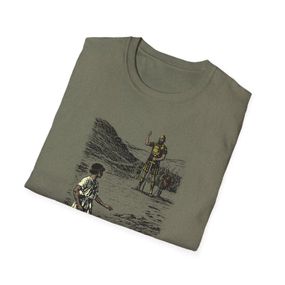 David & Goliath Pastel Linocut T-Shirt