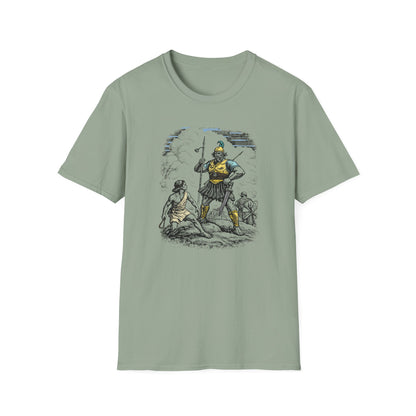 David & Goliath Pastel Linocut T-Shirt