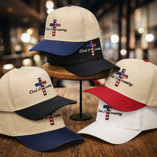 Flag "God & Country" Embroidered Hat, Otto 31-069