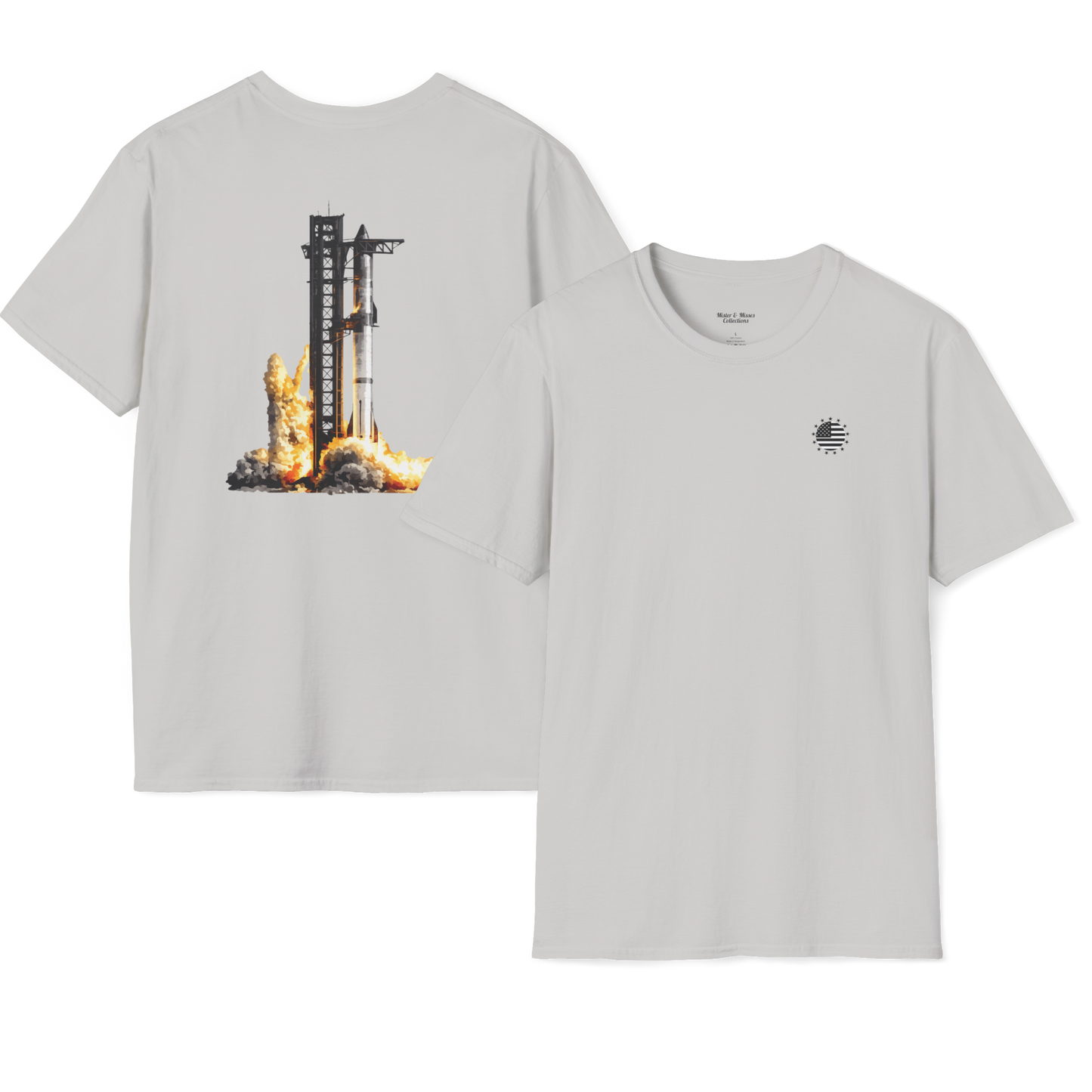 Starship Launch Modern Print T-shirt