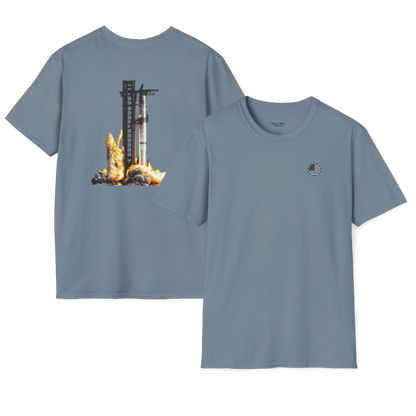 Starship Launch Modern Print T-shirt