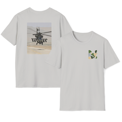 Apache Helicopter Modern Print T-Shirt