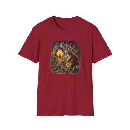 Moses & the Burning Bush Full Color Linocut T-Shirt