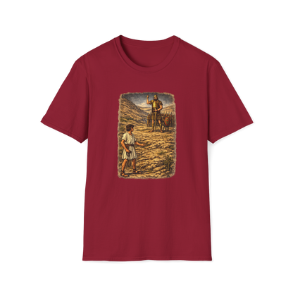 David & Goliath Full Color Linocut T-Shirt