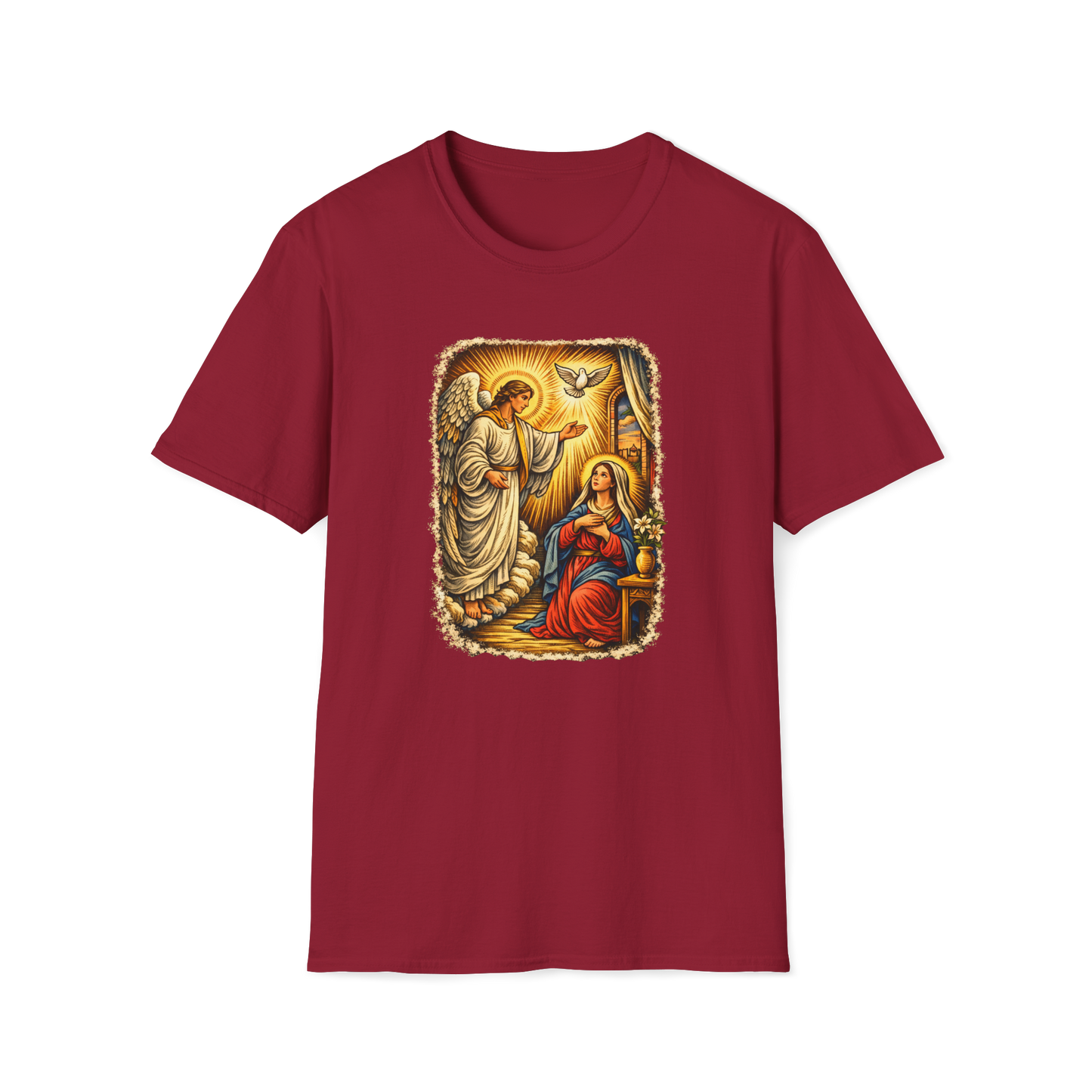 Mary & Gabriel Full Color Linocut T-Shirt
