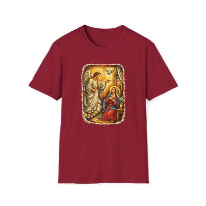 Mary & Gabriel Full Color Linocut T-Shirt