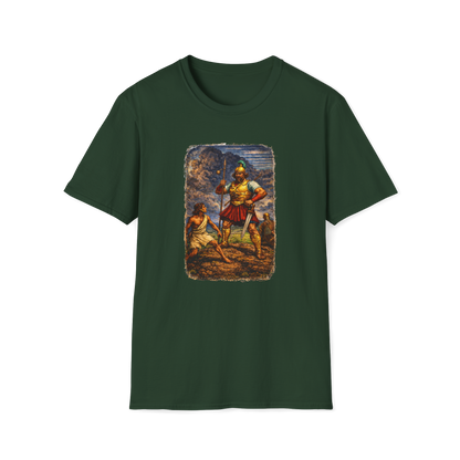 David & Goliath 2 Full Color Linocut T-Shirt