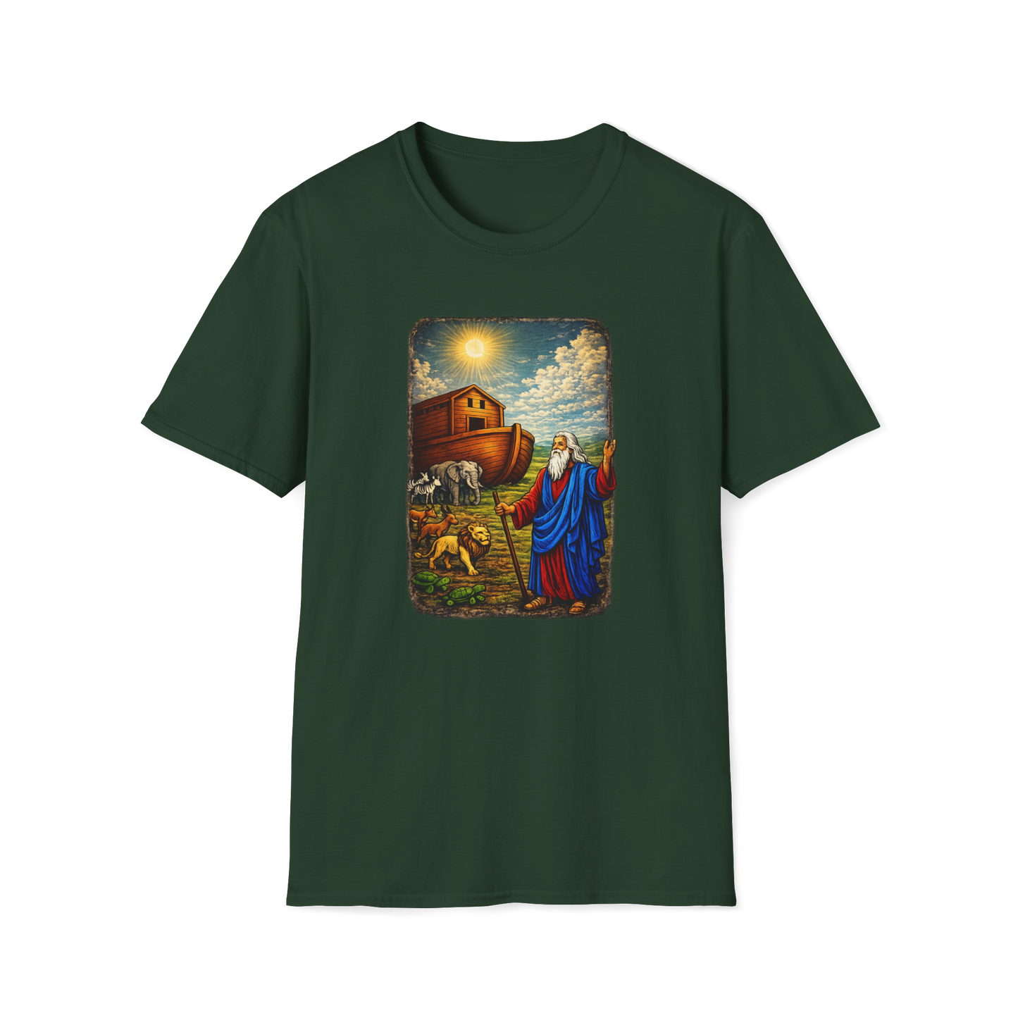 Noah's Ark Full Color Linocut T-Shirt