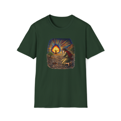 Moses & the Burning Bush Full Color Linocut T-Shirt
