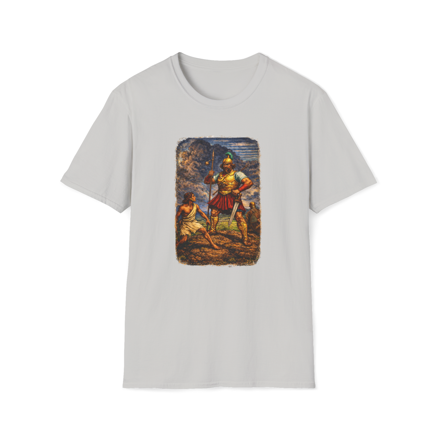 David & Goliath 2 Full Color Linocut T-Shirt