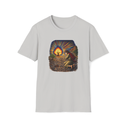 Moses & the Burning Bush Full Color Linocut T-Shirt