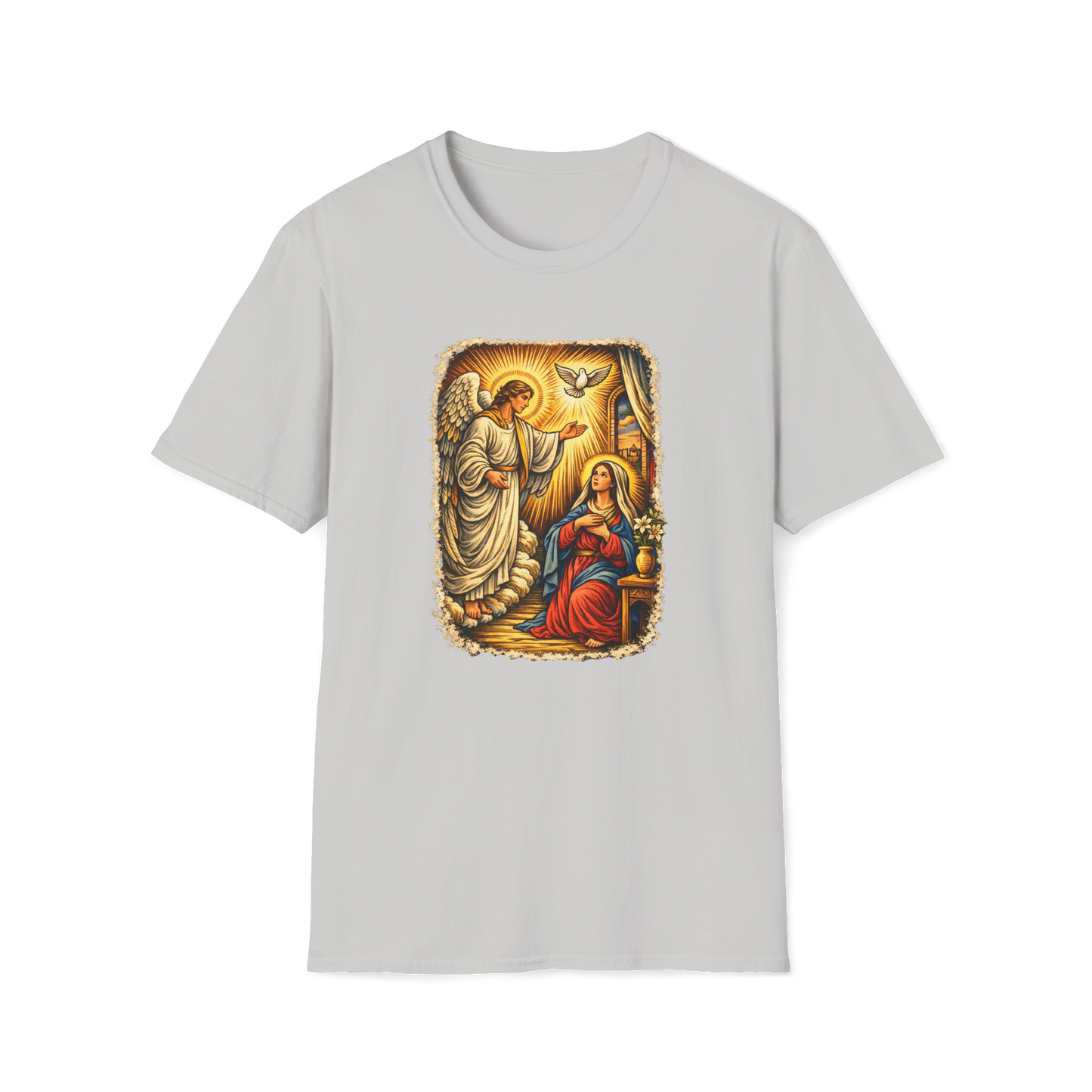 Mary & Gabriel Full Color Linocut T-Shirt