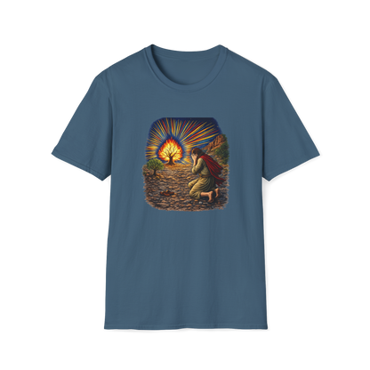 Moses & the Burning Bush Full Color Linocut T-Shirt