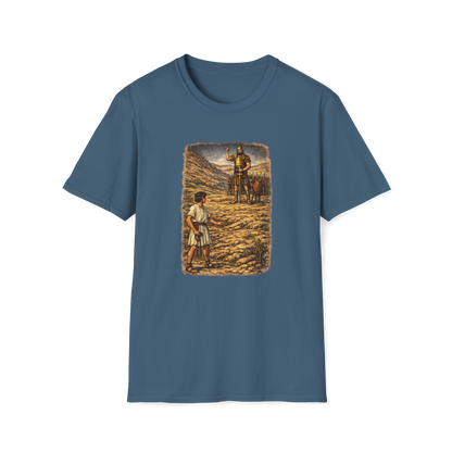 David & Goliath Full Color Linocut T-Shirt