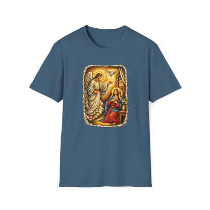 Mary & Gabriel Full Color Linocut T-Shirt