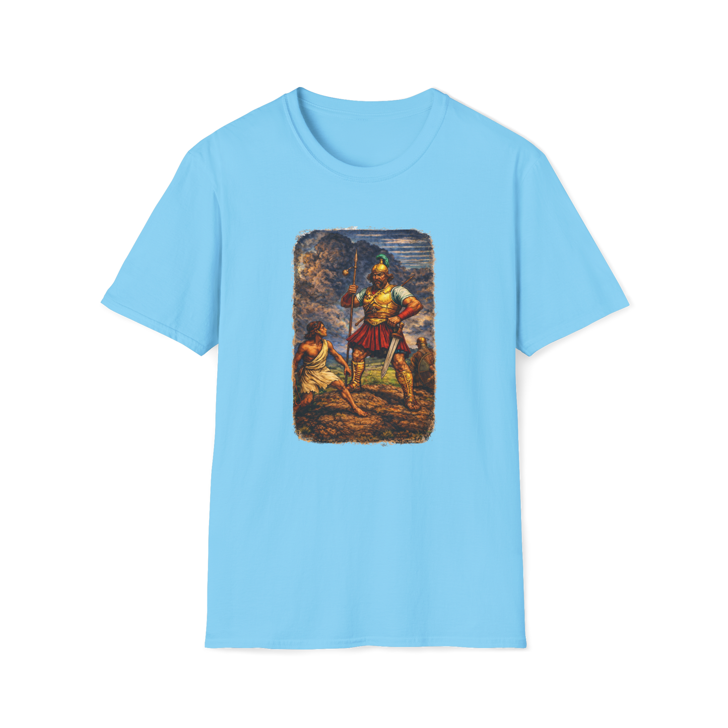 David & Goliath 2 Full Color Linocut T-Shirt