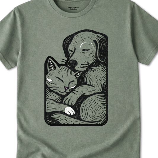 Cat & Dog Buddies T-Shirt
