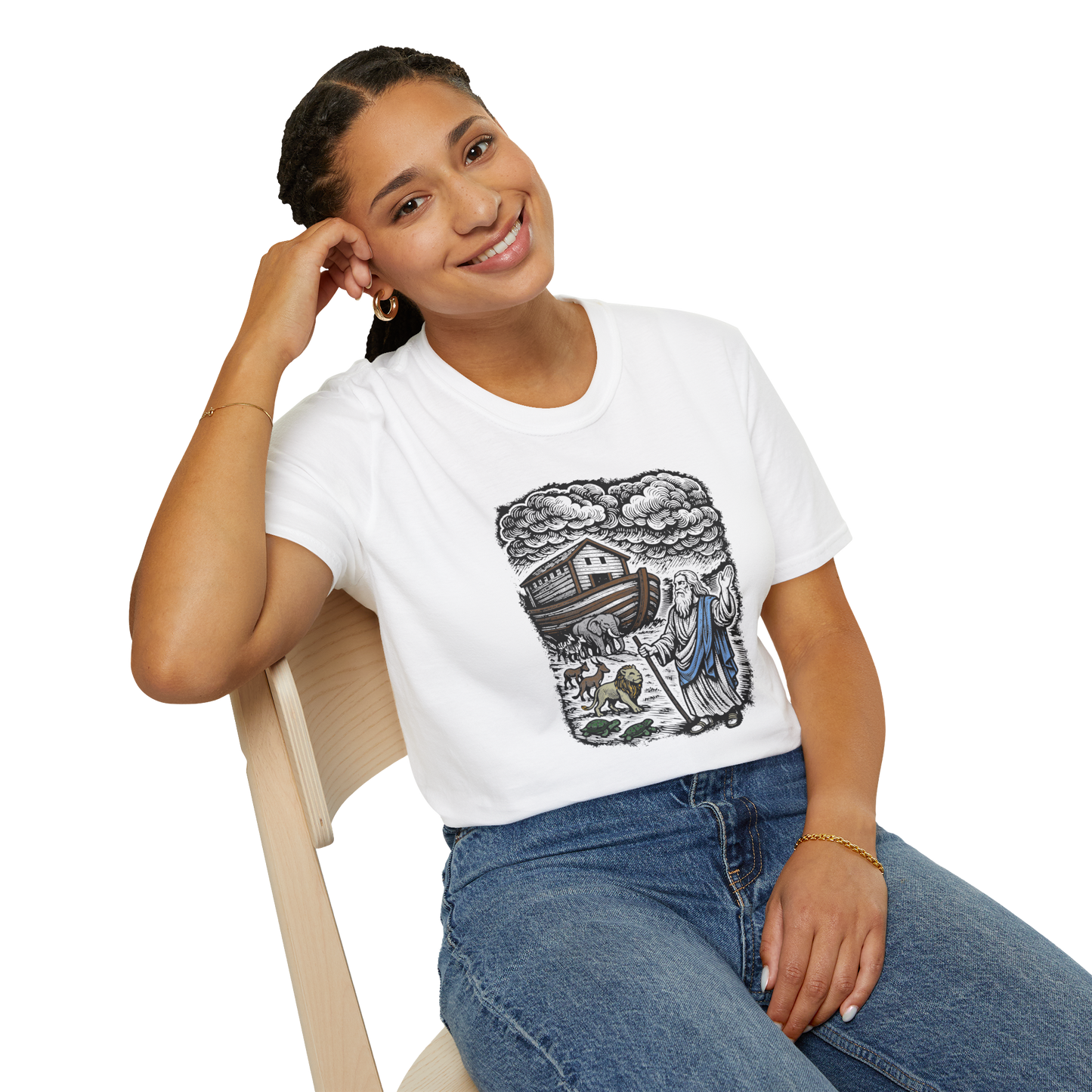 Noah's Ark Pastel Linocut T-Shirt