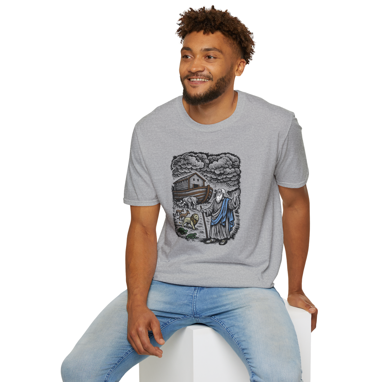 Noah's Ark Pastel Linocut T-Shirt